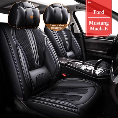 Set For Ford Mustang Mach-E 2021-2024 Car Front & Rear 5-Seat Covers PU Leather - Imagem 1 de 4