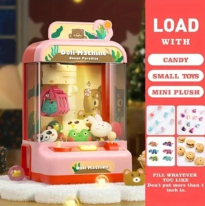 Cute Mini Electric Powered Arcade Claw Machine With Coins And Dolls - Picture 1 of 7