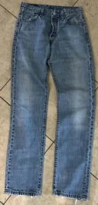 Levis Button Fly Red Tab Jeans Distressed Sz 27x32.5 measured - Picture 1 of 10