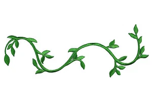 Parche de vid de tallo de planta bordado verde hierro en apliques decoración por pieza - Imagen 1 de 1