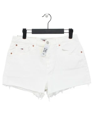 Tommy Jeans Women's Shorts W 28 in White Cotton with Elastane Cut-Off - Image 1 of 4