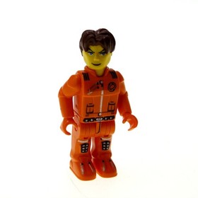 1x Lego Figure 4 Juniors Jack Stone Man Orange Hair Brown 4619 js025
