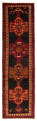 3'7" x 12'10" Vintage Hand-knotted Runner Rug Traditional Oriental Wool Carpet - Image 1 of 4