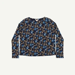 Top de manga larga floral de algodón/elastano azul marino talla 8 Seasalt Cornwall para mujer - Imagen 1 de 12