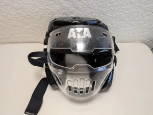 ATA Black Sparring Martial Arts Soft Helmet Facemask Black Unisex Size Large - Picture 1 of 4