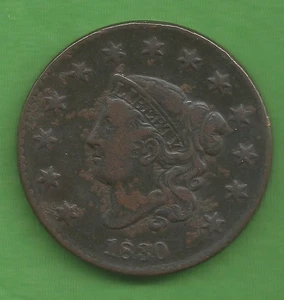 1830 MATRON HEAD LARGE CENT, MEDIUM LETTERS, 195 YEARS OLD!!! - Picture 1 of 2