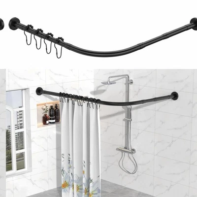 Adjustable L-Shaped Stainless Steel Shower Curtain Rod 27-67 inches - Image 1 of 4