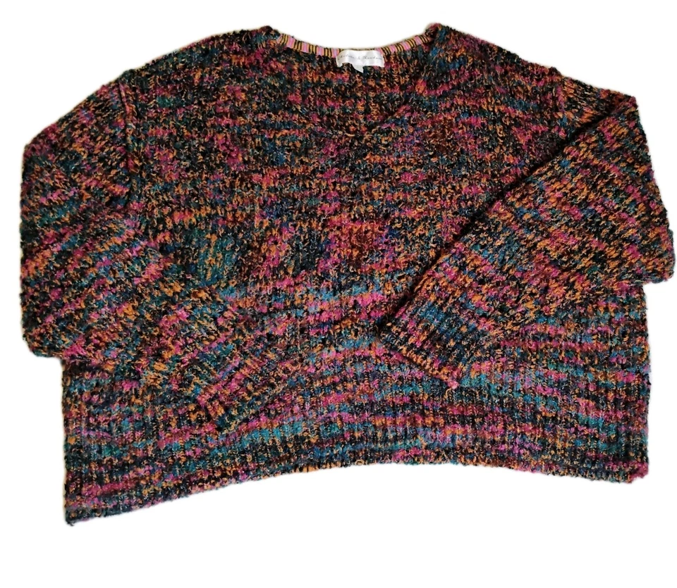 Chelsea &Theodore Women's L Multicolored Chunky Knit Cozy Sweater Holiday Party - Image 1 of 4