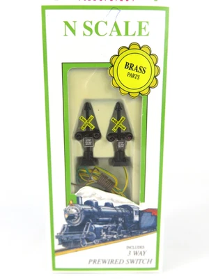 Model Power #8574 N Scale Railroad Crossing Lights W/ Prewired Switch NIB - Image 1 of 3