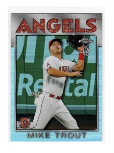 Mike Trout 2021 Topps Chrome Ben Baller 1986 Throwback Refractor LA Angels - Imagen 1 de 2
