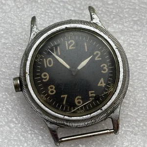 Broken 1950's Waltham A-17 MIL-W-6433 Hack US Military Issued Wristwatch - Parts - Picture 1 of 6
