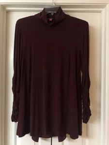 Vince Camuto Red Long Sleeve Turtleneck Blouse w/ Pleated Back Size 1X - Picture 1 of 2