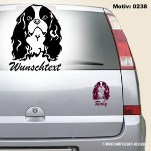 Cavalier King Charles Spaniel Autoaufkleber 15cm Wunschtext Hundeaufkleber CKC - Bild 1 von 4