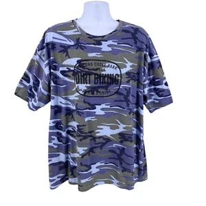 Code V Mens Knit T-Shirt Size 2X Purple Green Camo AZ Dirt Biking Short Sleeve - Picture 1 of 11