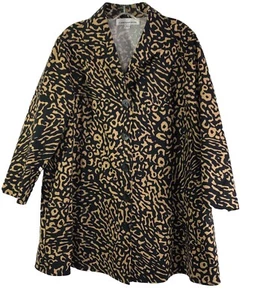 Caroline Rose Jacket Button Down Animal Print - Women Size L - Picture 1 of 9