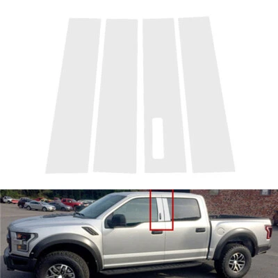4X Calcomanías de cubierta de puerta de poste de pilar cromado plateado para Ford F-150 2015-2021 2022 Foto 1 de 4