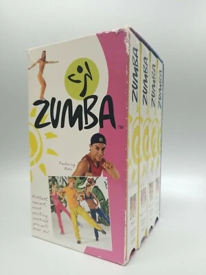 Zumba 4-Tape VHS Set: Steps, Beginners, Advanced, Buns, Dance Exercise - Image 1 of 4