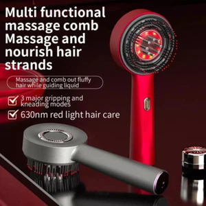 Cepillo de pelo eléctrico de luz roja para el crecimiento del cabello aplicador de aceite capilar peine masajeador - Imagen 1 de 33