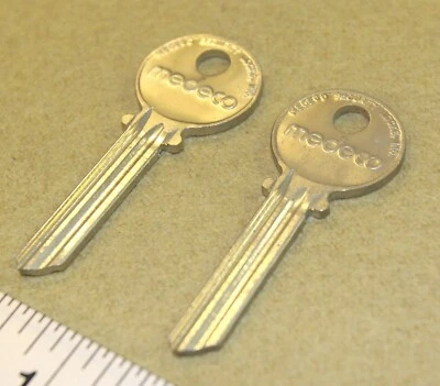 2 x Medeco uncut, blank round headed keys, for 1 price - New - Image 1 of 4