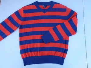 Gap Kids Stripped Boys Sweater Jacket Coat Cardigan Size L ( 10 ) Orange Blue - Picture 1 of 6