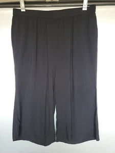 Modcloth Black Elastic Waist Pockets High Rise Career Casual Wide Leg Pants 2X - Picture 1 of 5