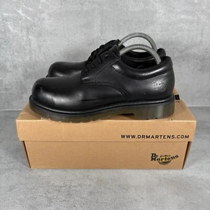 Zapatos informales de trabajo industriales con puntera de seguridad de acero de cuero negro Dr Martens Reino Unido 6 en muy buena condición - Imagen 1 de 15