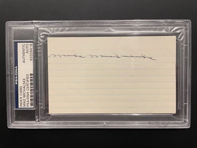 Mike Michalske Signed Index Card Football HOF Green Bay Packers PSA/DNA Auth - Image 1 of 4