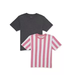 Wonder Nation Boy's Short Sleeve Striped & Solid T-Shirt 2-Pack Size XS (4-5) - Picture 1 of 3