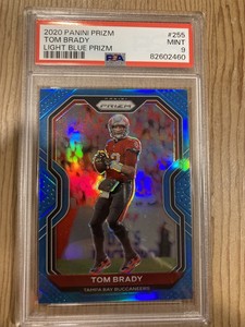 2020 Panini Prizm Tom Brady Light Blue Prizm #255 PSA 9 Buccaneers Patriots