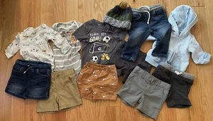 12 Month Boys Mixed Clothes Lot Of 12 Summer Clothes Shorts Jacket Shirts Etc - Picture 1 of 4