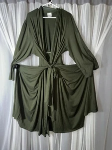 Splendido accappatoio da salotto taglie forti morbido lusinghiero maniche a campana cintura grande - Foto 1 di 13