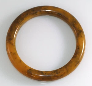 Vintage Chunky Bakelite Bracelet Butterscotch Brown Marbled - Picture 1 of 5