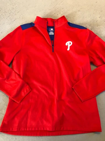 Philadelphia Phillies Sweatshirt Men's Extra Large 1/4 Zip Pullover MLB Baseball Cover
