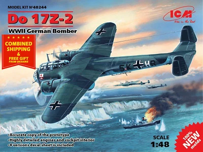 ICM48244 ICM 1/48 Do 17Z-2 Bombardero Alemán, Segunda Guerra Mundial, Kit Modelo Plástico Escala Foto 1 de 4