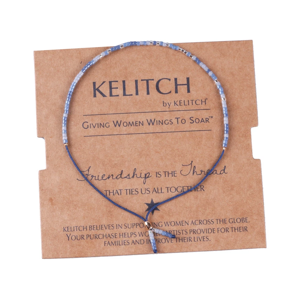 Pulseras de amistad ajustables hechas a mano románticas con cuentas de semillas de cristal para joyería Foto 1 de 4