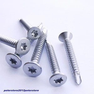 100 viti di perforazione DIN 7504 O acciaio inox VA 3,5 mm TORX testa svasata vite in lamiera - Foto 1 di 1
