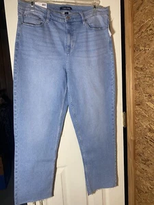 Calvin Klein Vintage hellblaue Denim-Jeans mit geradem Bein Größe 16 - Bild 1 von 3