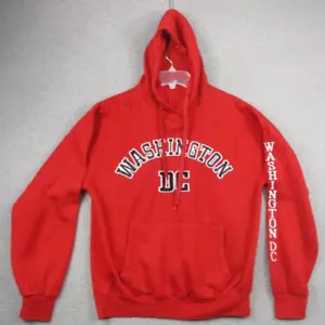 Washington DC Sweatshirt Hoodie Adult Large Red Hooded Fleece USA - Picture 1 of 10