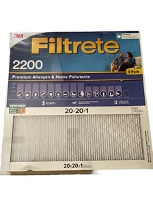 3M 2200 Series Filtrete Filter, 3-pack 20x20x1 - Picture 1 of 3