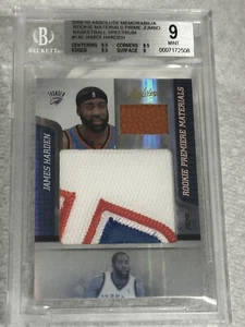 2009-10 Absolute Memorabilia Rookie Materials Jumbo James Harden #5/5 BGS 9 - Picture 1 of 4