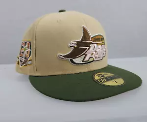 Cappello Berretto New Era Collezione Cooperstown Taglia 7 Tampa Bay Devil Rays Tan - Foto 1 di 18