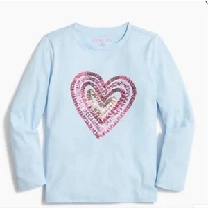 Crewcuts girl size XL / 12-14 long sleeve sequin heart shirt - Picture 1 of 7