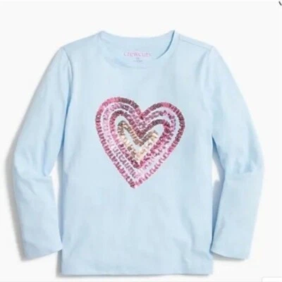 Crewcuts girl size XL / 12-14 long sleeve sequin heart shirt - Image 1 of 4