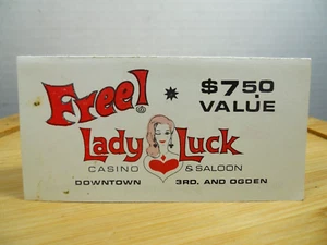 vintage Lady Luck Casino Saloon Las Vegas Nevada ephemera promo ad advertising - Picture 1 of 4