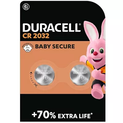 2 Pile CR 2032 DURACELL +70% Batteria Bottone Pila Litio Batterie Lithium CR2032 - Immagine 1 di 3