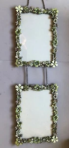 Stunning Olivia Riegel Floral and Jeweled 4”x6” Picture Double Frame - Picture 1 of 5