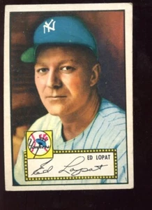 1952 Topps Baseball Card LOW #57 Ed Lopat WC New York Yankees Red Back EX - Picture 1 of 1