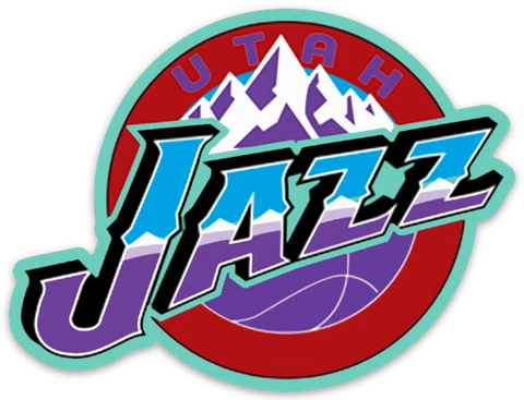 Utah Jazz Alternate Color w/ mountain background scene Logo Type Die-cut MAGNET Cover