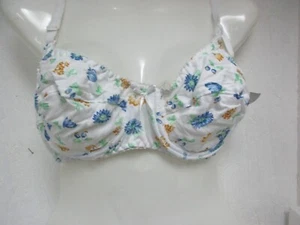 Jolie Elite Woman Bras White/Blue/Tan Floral Print Size 40C New!!! - Picture 1 of 2