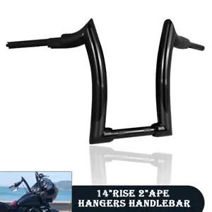 14'' Rise 2" Ape Hanger Handlebar Drag Bar Bagger Fit For Harley Softail Fat Boy - Picture 1 of 16